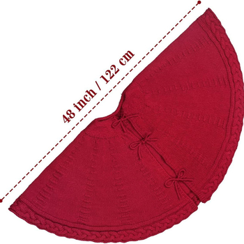 Πλεκτή φούστα για χριστουγεννιάτικο δέντρο με χαλί βάσης για διακόσμηση επίπλων