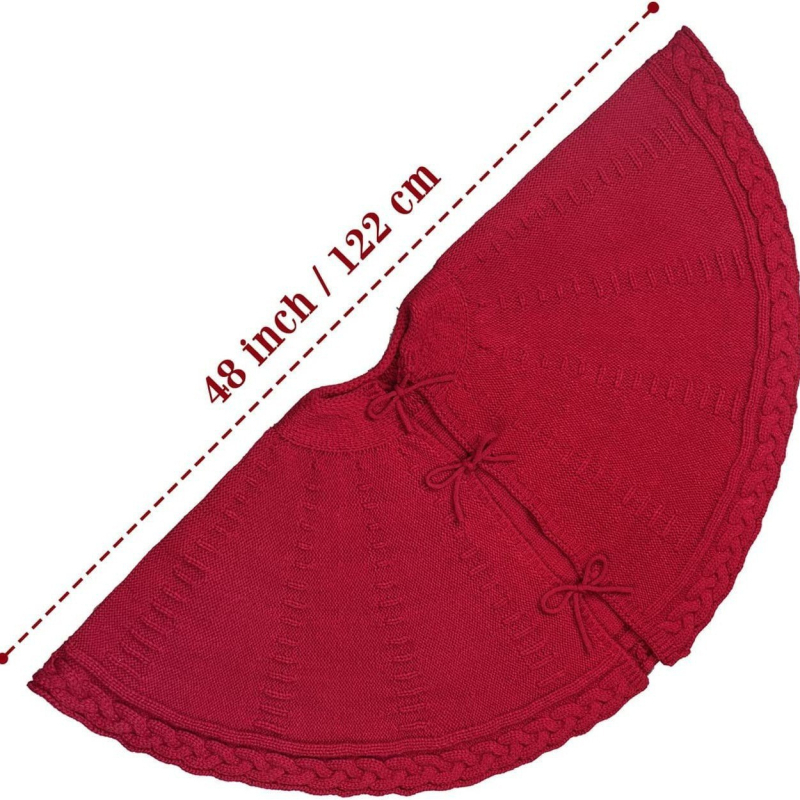 Πλεκτή φούστα για χριστουγεννιάτικο δέντρο με χαλί βάσης για διακόσμηση επίπλων