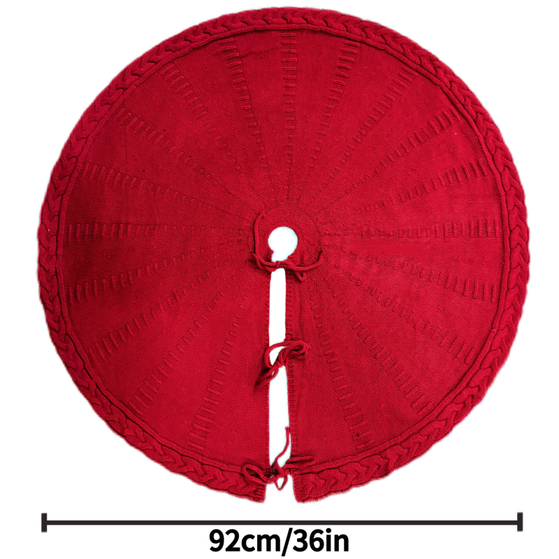 Πλεκτή φούστα για χριστουγεννιάτικο δέντρο με χαλί βάσης για διακόσμηση επίπλων