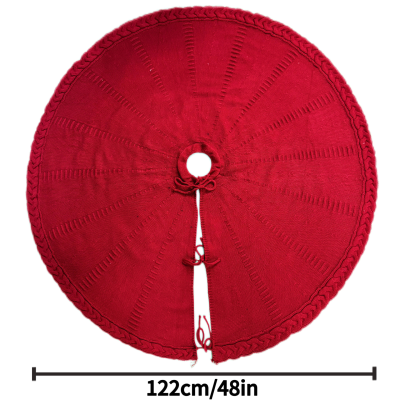 Πλεκτή φούστα για χριστουγεννιάτικο δέντρο με χαλί βάσης για διακόσμηση επίπλων