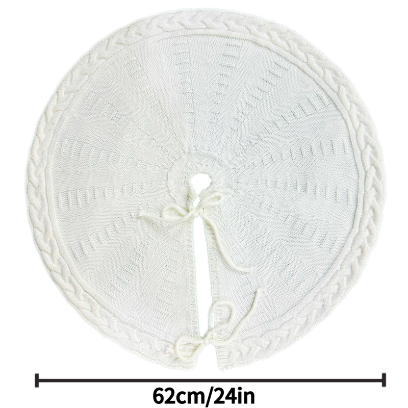 Πλεκτή φούστα για χριστουγεννιάτικο δέντρο με χαλί βάσης για διακόσμηση επίπλων