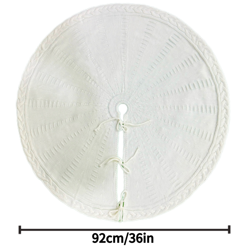 Πλεκτή φούστα για χριστουγεννιάτικο δέντρο με χαλί βάσης για διακόσμηση επίπλων