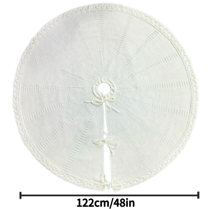 Πλεκτή φούστα για χριστουγεννιάτικο δέντρο με χαλί βάσης για διακόσμηση επίπλων