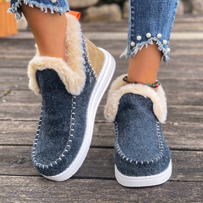Sieviešu ziemas sniega zābaki, velūra augšdaļa, flīsa iekšpuse, gumijas zole, slip-on