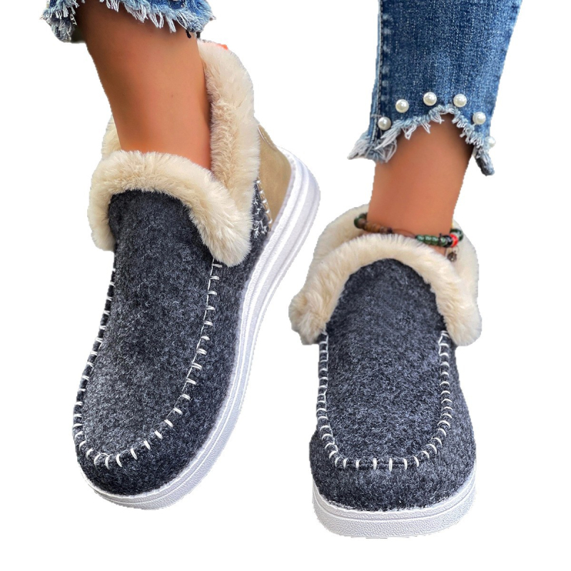 Sieviešu ziemas sniega zābaki, velūra augšdaļa, flīsa iekšpuse, gumijas zole, slip-on