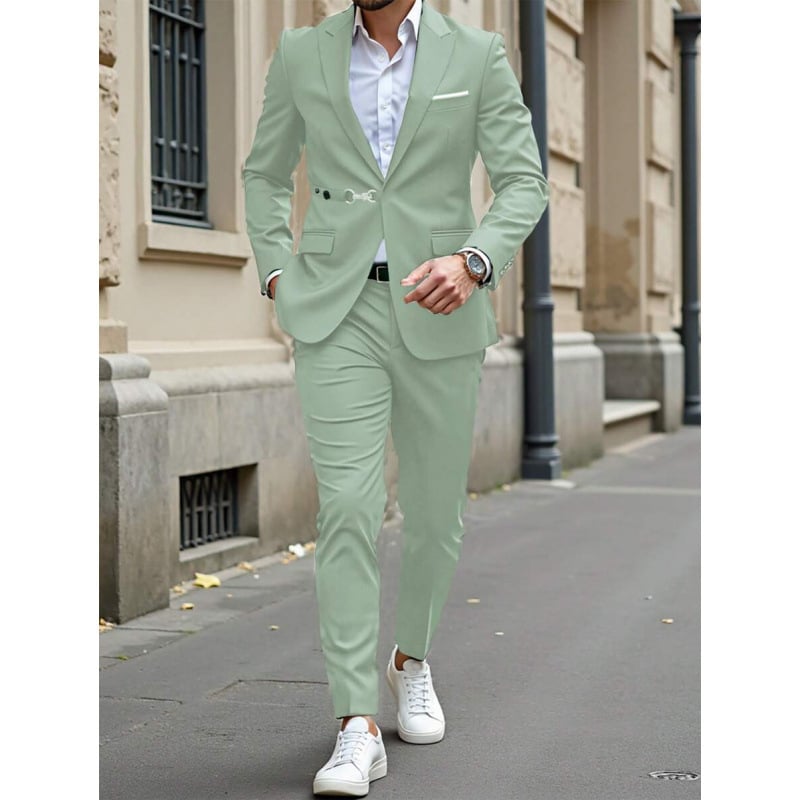 Vyriskas kostiumo dalys su metaliniais dekoratyviniais elementais, švarkas su trimis mygtukų eilėmis, tinkamas visoms sezonoms, siauras kirpimas, sintetinių pluoštų ir acetato pluošto mišinys