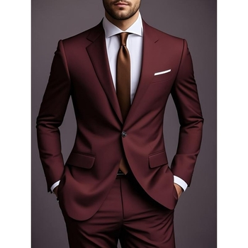 Vyriski Slim Fit kostiumas su švarku ir kelnėmis iš Corduroy audinio, pagrindinė medžiaga: linai, vienos sagos užsegimas, vientisas raštas, pavasaris 2025