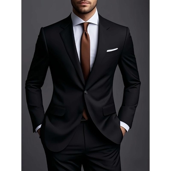 Vyriski Slim Fit kostiumas su švarku ir kelnėmis iš Corduroy audinio, pagrindinė medžiaga: linai, vienos sagos užsegimas, vientisas raštas, pavasaris 2025