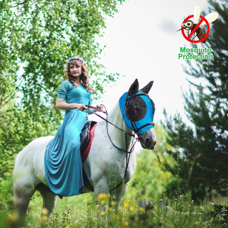 Дишаща противкомарова конска глава – маска с много принтове, MMZ-001, произход Гуангси, трансгранично ексклузивно снабдяване, не е внесено