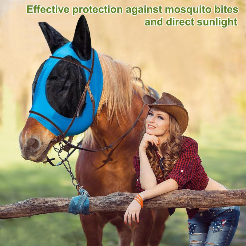 Дишаща противкомарова конска глава – маска с много принтове, MMZ-001, произход Гуангси, трансгранично ексклузивно снабдяване, не е внесено