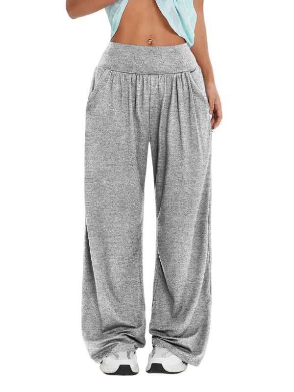 Γυναικεία χαλαρά φαρδιά παντελόνια με τσέπες, ελαστική μέση, πολυεστερική ανάμιξη 30–50%