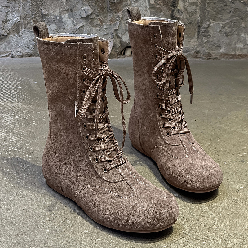 Vyriniai aukšti Martin bateliai, veliūrinis viršus, tinklinė įdėklas, plastikinis padas, priekinis raištis