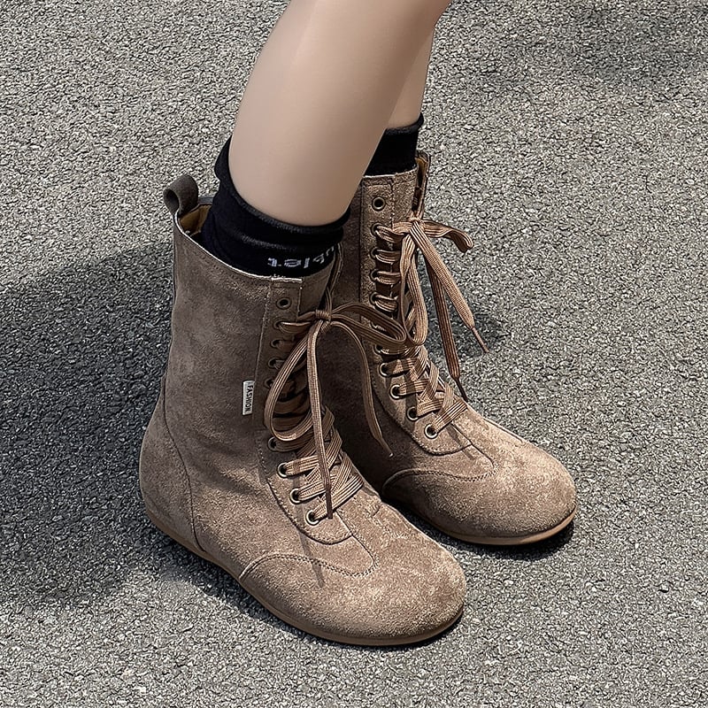 Vyriniai aukšti Martin bateliai, veliūrinis viršus, tinklinė įdėklas, plastikinis padas, priekinis raištis