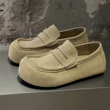 Vyriniai kasdieniai Slip-On lauko bateliai – viršus iš zomšos, gumos padas, įdėklas iš Cow Split odos, modelis 72281