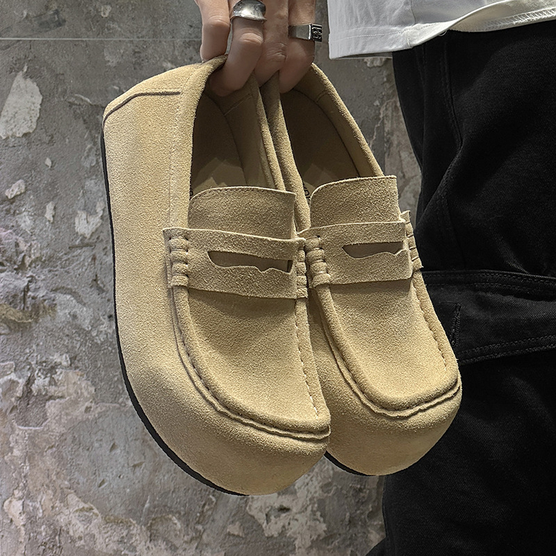 Vyriniai kasdieniai Slip-On lauko bateliai – viršus iš zomšos, gumos padas, įdėklas iš Cow Split odos, modelis 72281