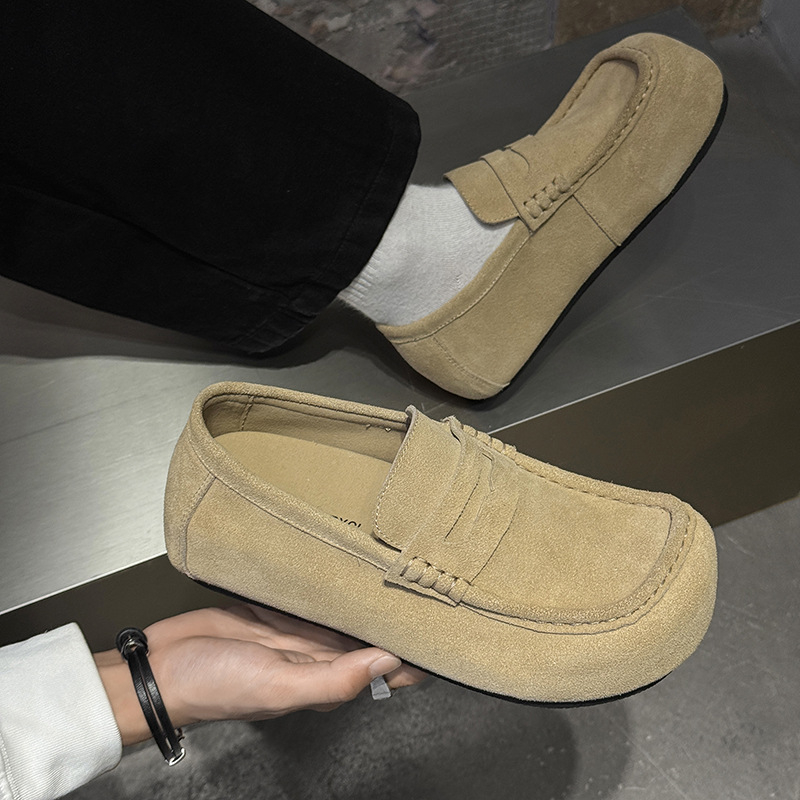 Vyriniai kasdieniai Slip-On lauko bateliai – viršus iš zomšos, gumos padas, įdėklas iš Cow Split odos, modelis 72281