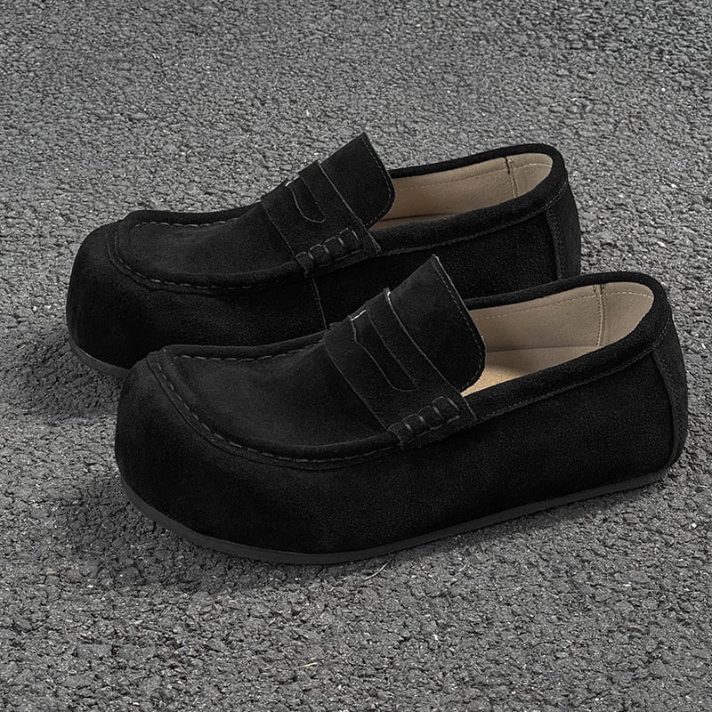 Vyriniai kasdieniai Slip-On lauko bateliai – viršus iš zomšos, gumos padas, įdėklas iš Cow Split odos, modelis 72281