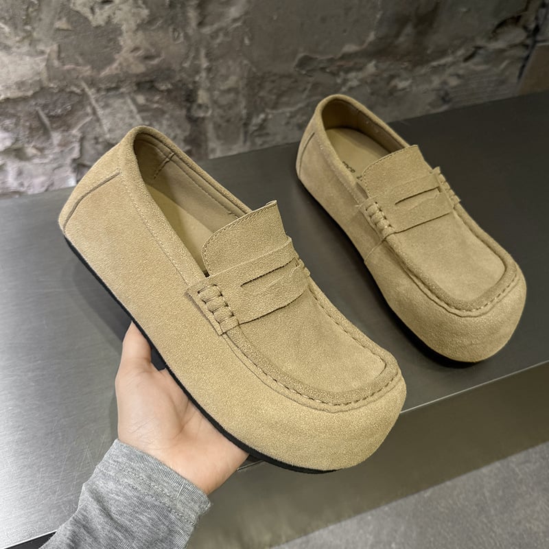 Vyriniai kasdieniai Slip-On lauko bateliai – viršus iš zomšos, gumos padas, įdėklas iš Cow Split odos, modelis 72281