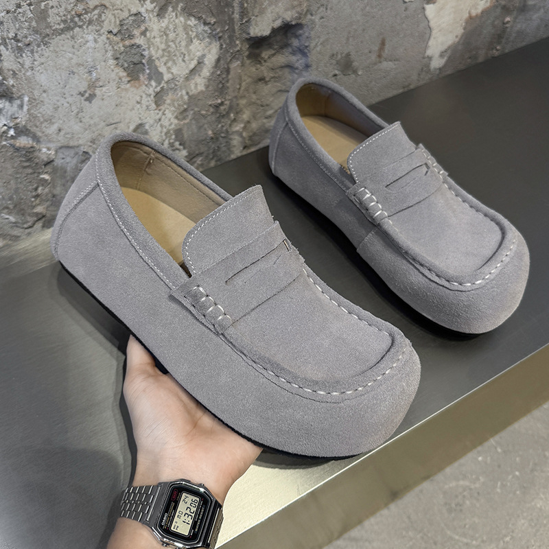 Vyriniai kasdieniai Slip-On lauko bateliai – viršus iš zomšos, gumos padas, įdėklas iš Cow Split odos, modelis 72281