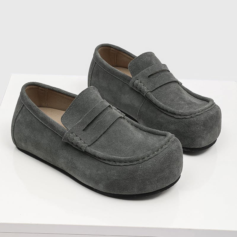 Vyriniai kasdieniai Slip-On lauko bateliai – viršus iš zomšos, gumos padas, įdėklas iš Cow Split odos, modelis 72281