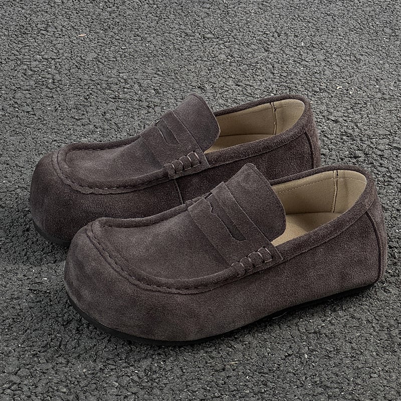 Vyriniai kasdieniai Slip-On lauko bateliai – viršus iš zomšos, gumos padas, įdėklas iš Cow Split odos, modelis 72281