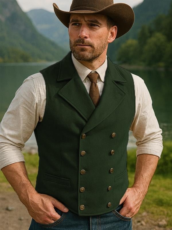 Vyrų Corduroy dviejų eilių liemenė su dryžių raštu, laisvo kirpimo, retro stilius