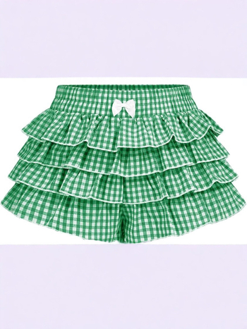 Suknja s visokim pojasom i leopardim uzorkom, svjež i sladak stil, poliester 30-50% (tiskanje/farbanje)