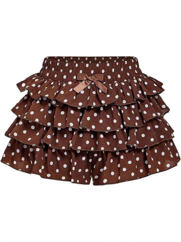 Suknja s visokim pojasom i leopardim uzorkom, svjež i sladak stil, poliester 30-50% (tiskanje/farbanje)