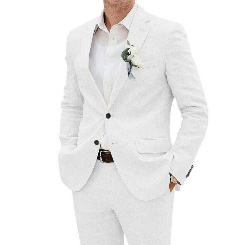 Vyrų slim-fit kostiumo komplektas, vieno mygtuko uždarymas, peak lapel, poliesterio pluošto mišinys 30%, vienos spalvos, vasaros lengvas verslo stilius