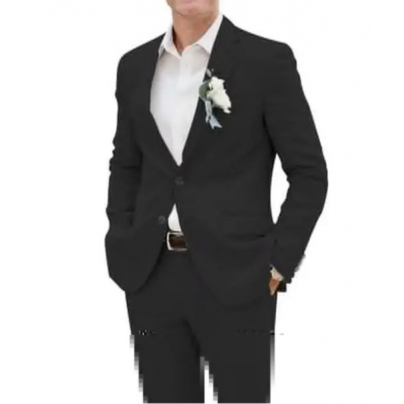 Vyrų slim-fit kostiumo komplektas, vieno mygtuko uždarymas, peak lapel, poliesterio pluošto mišinys 30%, vienos spalvos, vasaros lengvas verslo stilius