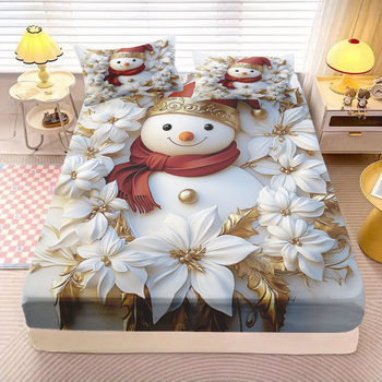 Set de 4 piese cu imprimeu digital pe flanel — poliester, stil Modern Minimalist, procesare personalizată