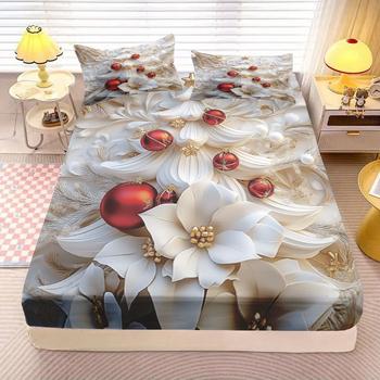 Set de 4 piese cu imprimeu digital pe flanel — poliester, stil Modern Minimalist, procesare personalizată