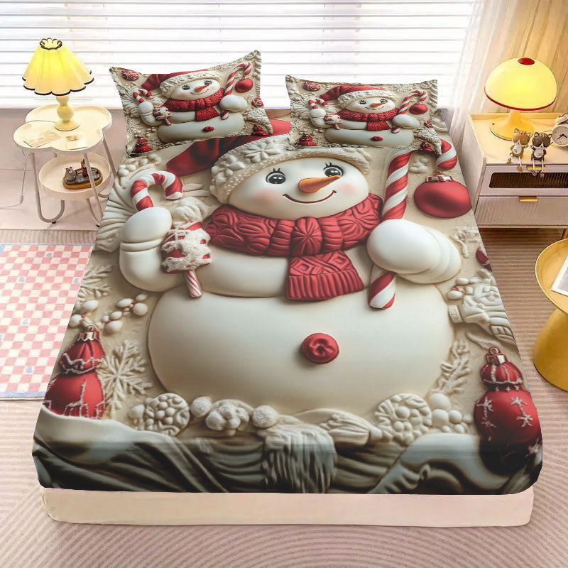 Set de 4 piese cu imprimeu digital pe flanel — poliester, stil Modern Minimalist, procesare personalizată