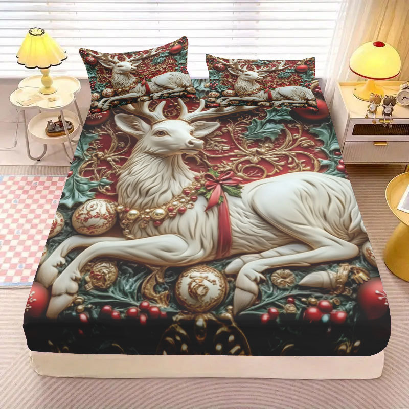 Set de 4 piese cu imprimeu digital pe flanel — poliester, stil Modern Minimalist, procesare personalizată