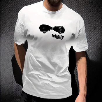 Tricou cu imprimeu geometric de litere, mânecă scurtă, guler rotund, croială lejeră, imprimare digitală, 96% amestec poliester