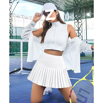 Gyerekeknek szóló pliszírozott, magas derekú, légáteresztő szoknya edzéshez, futáshoz, jógához és teniszezéshez