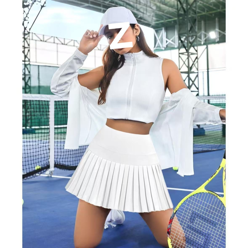 Gyerekeknek szóló pliszírozott, magas derekú, légáteresztő szoknya edzéshez, futáshoz, jógához és teniszezéshez