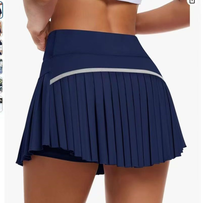 Gyerekeknek szóló pliszírozott, magas derekú, légáteresztő szoknya edzéshez, futáshoz, jógához és teniszezéshez