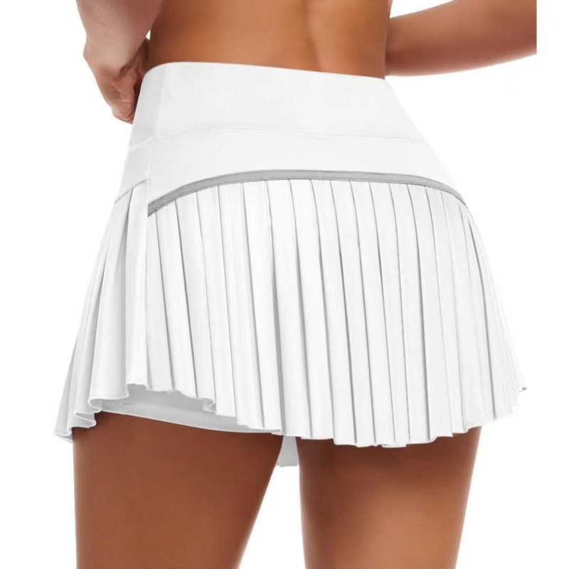 Gyerekeknek szóló pliszírozott, magas derekú, légáteresztő szoknya edzéshez, futáshoz, jógához és teniszezéshez