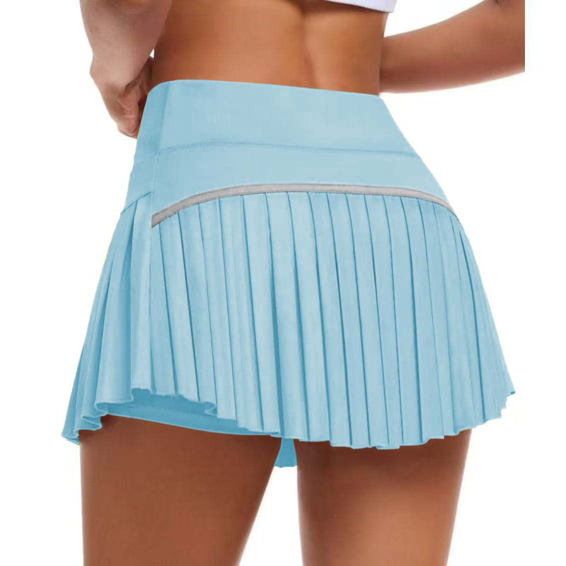 Gyerekeknek szóló pliszírozott, magas derekú, légáteresztő szoknya edzéshez, futáshoz, jógához és teniszezéshez
