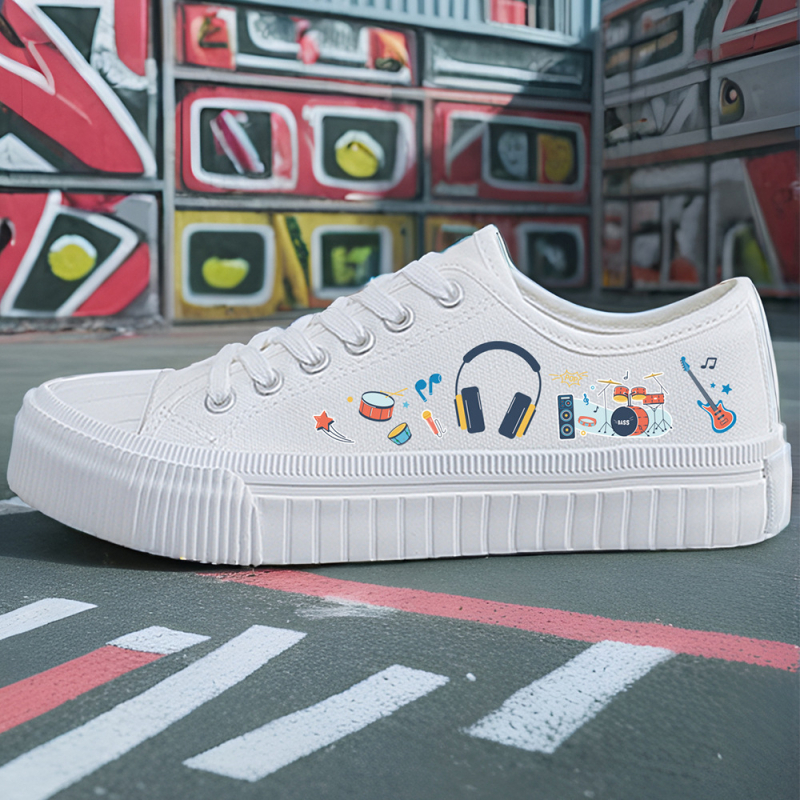 Pantofi din pânză unisex, talpă joasă, casual (construcție vulcanizată, șireturi, respirabili, partea superioară din pânză, talpă din cauciuc)