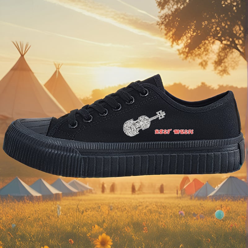 Pantofi din pânză unisex, talpă joasă, casual (construcție vulcanizată, șireturi, respirabili, partea superioară din pânză, talpă din cauciuc)