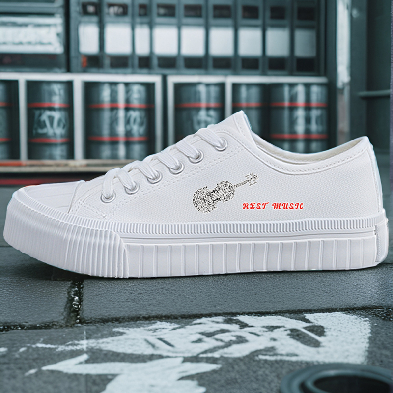 Pantofi din pânză unisex, talpă joasă, casual (construcție vulcanizată, șireturi, respirabili, partea superioară din pânză, talpă din cauciuc)