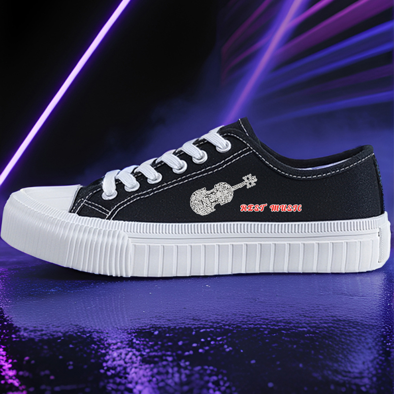 Pantofi din pânză unisex, talpă joasă, casual (construcție vulcanizată, șireturi, respirabili, partea superioară din pânză, talpă din cauciuc)