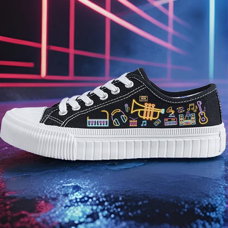 Pantofi din pânză unisex, talpă joasă, casual (construcție vulcanizată, șireturi, respirabili, partea superioară din pânză, talpă din cauciuc)