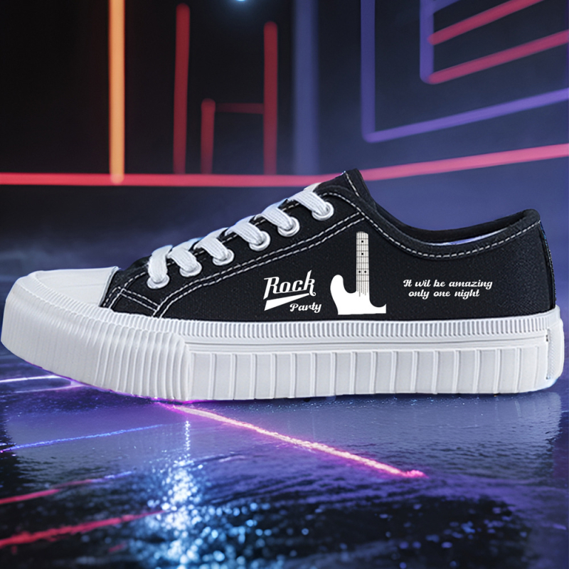 Pantofi din pânză unisex, talpă joasă, casual (construcție vulcanizată, șireturi, respirabili, partea superioară din pânză, talpă din cauciuc)