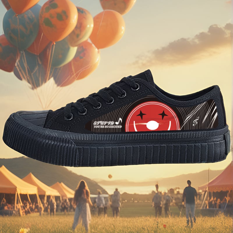 Pantofi din pânză unisex, talpă joasă, casual (construcție vulcanizată, șireturi, respirabili, partea superioară din pânză, talpă din cauciuc)