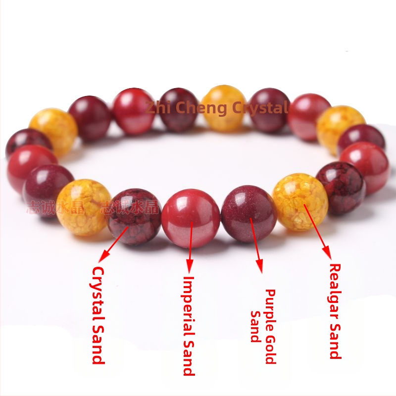 Náramok cinnabru, leštený povrch, unisex, čínsky štýl, literárny retro