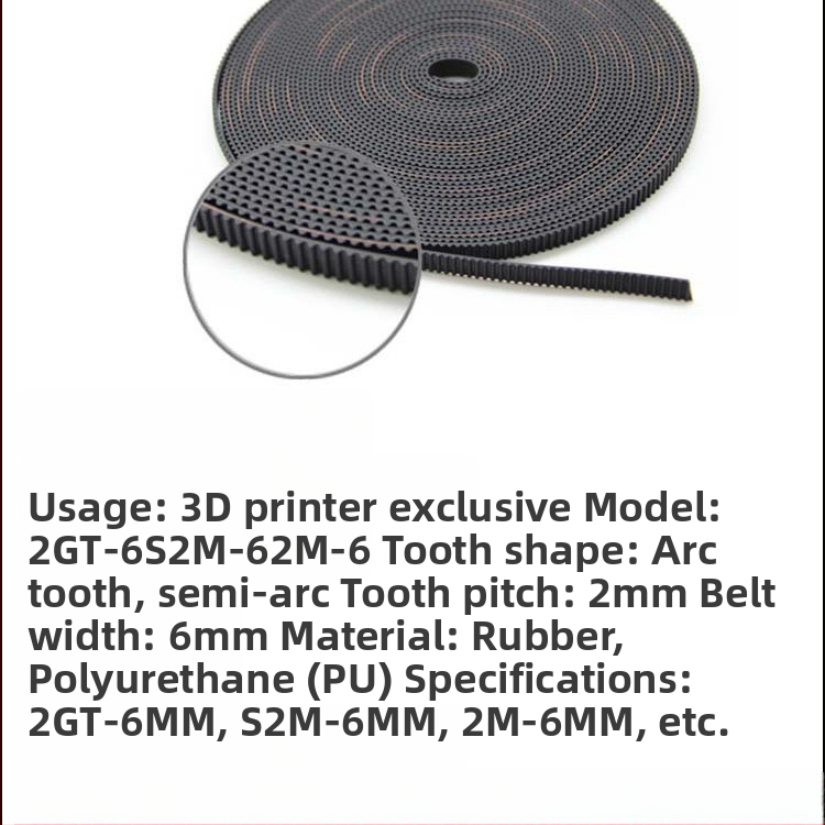 2GT-6 laikmačio diržai (atidaryto tipo) su gumos arba poliuretano medžiaga, BIAOBELT prekės ženklas; OEM paruošta didmeninėms užsakymams; tinka CNC staklėms, spaudos įrangai ir pakuočių įrangai
