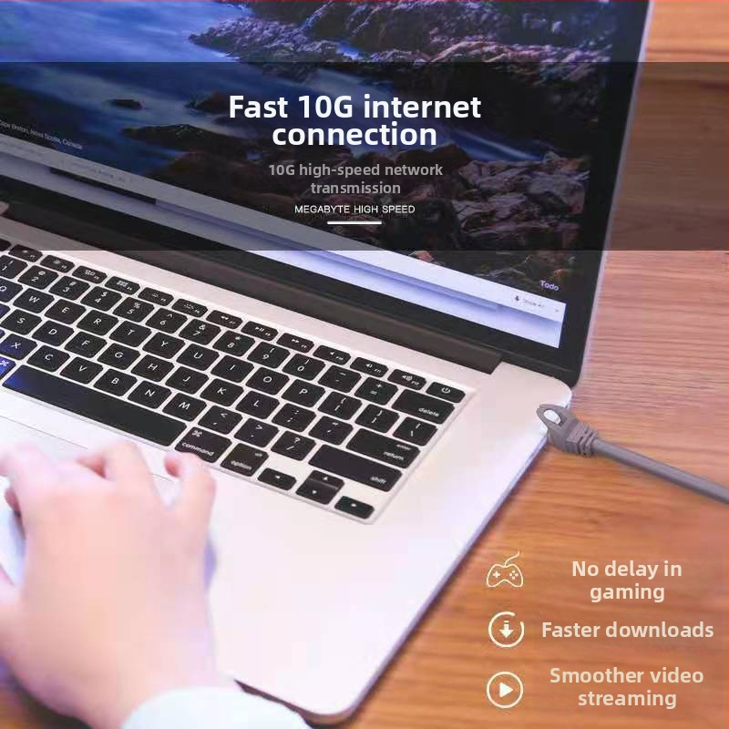 QS5070 Cat7 Shielded RJ-45 мрежов джъмпер, Choseal/Akihabara, 10Gbps, мед без кислород, Ø6.8 мм